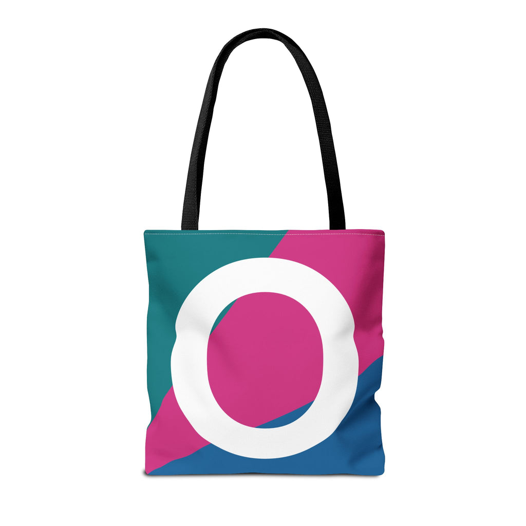 Monogram 'O' Colorblock Tote Bag — Personalized Initial O Shoulder Tote