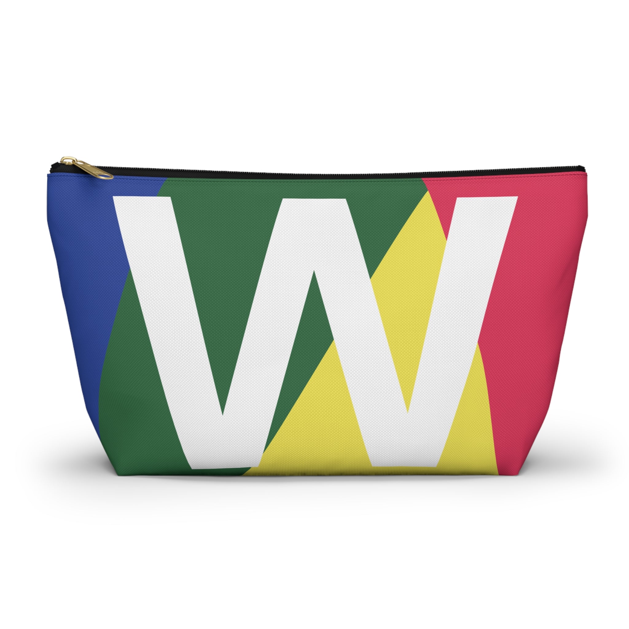 Initials Colorblock Accessory Pouch — Monogram W T-Bottom Cosmetic Bag