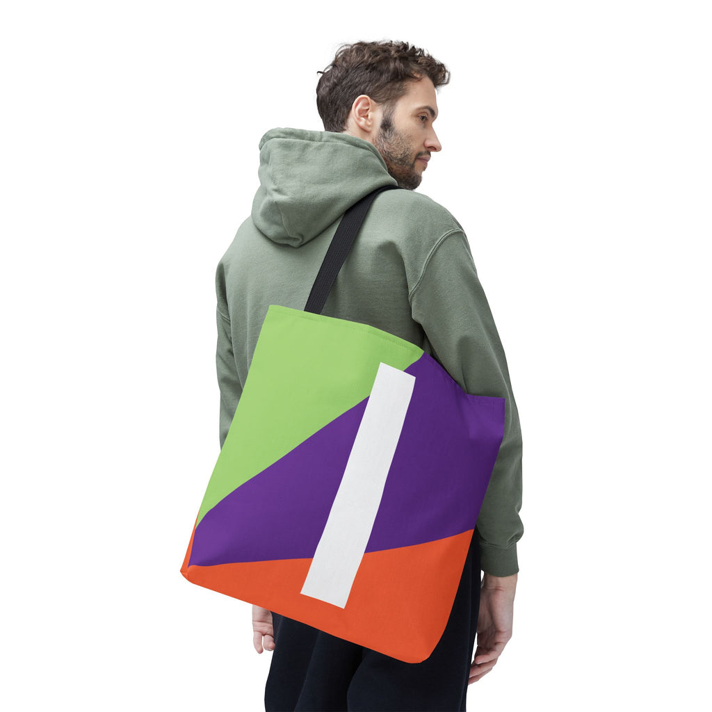 Monogram 'I' Colorblock Tote Bag — Personalized Initial I Shoulder Tote