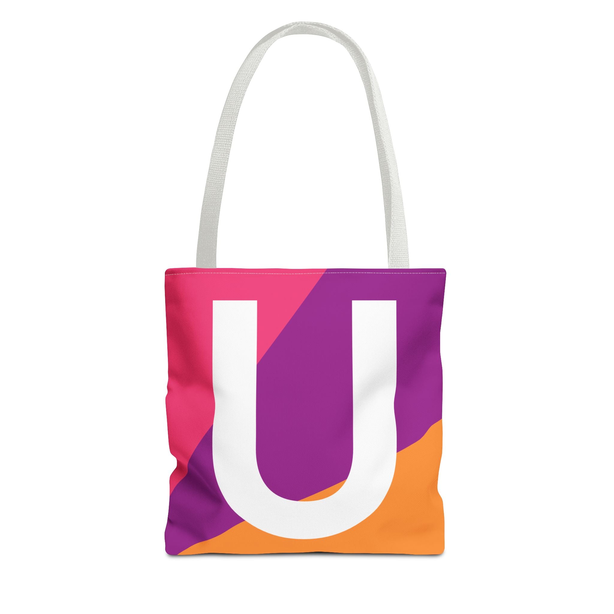 Monogram 'U' Colorblock Tote Bag — Personalized Initial U Shoulder Tote