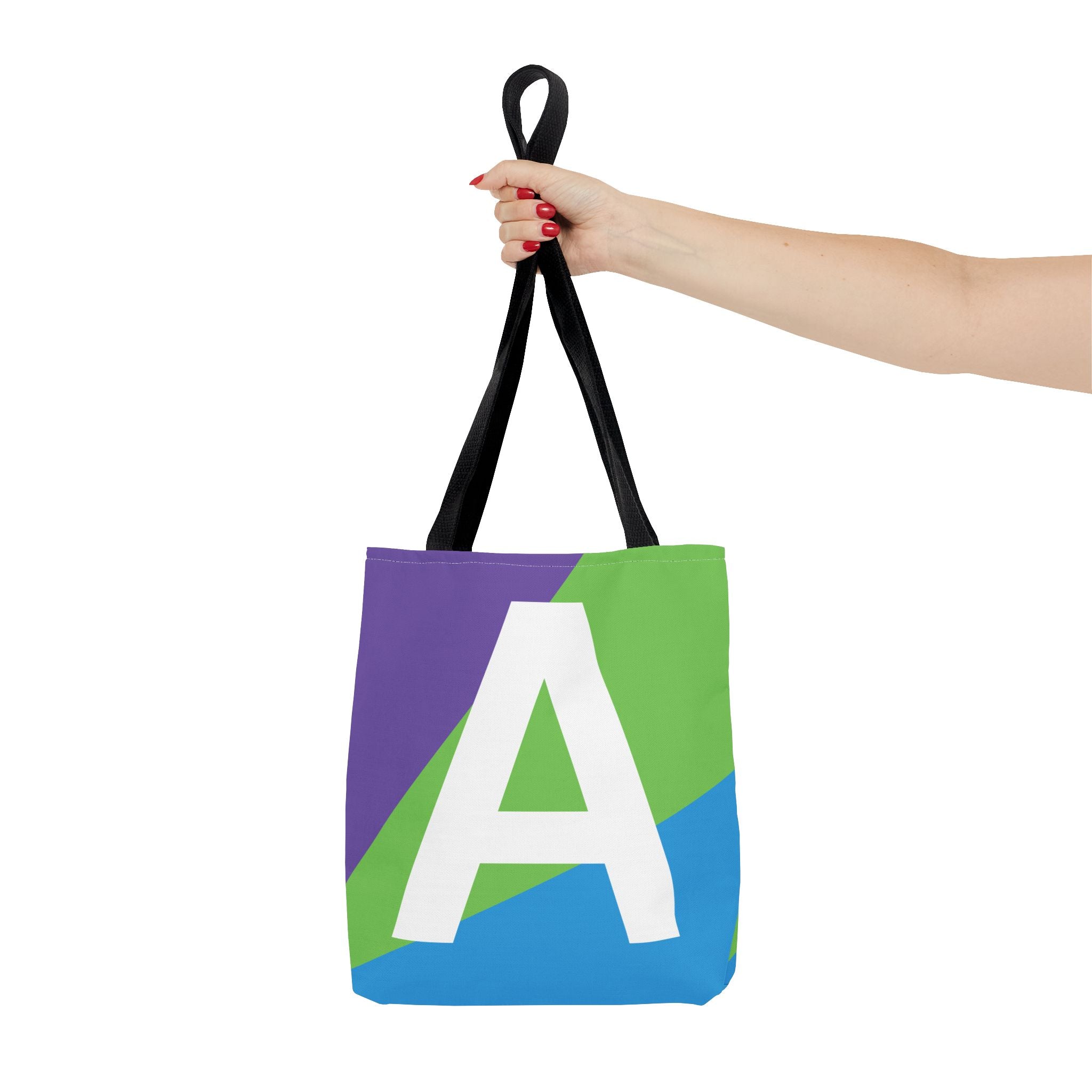 Monogram 'A' Colorblock Tote Bag — Personalized Initial A Shoulder Tote