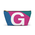Initials Colorblock Accessory Pouch — Monogram G T-Bottom Cosmetic Bag