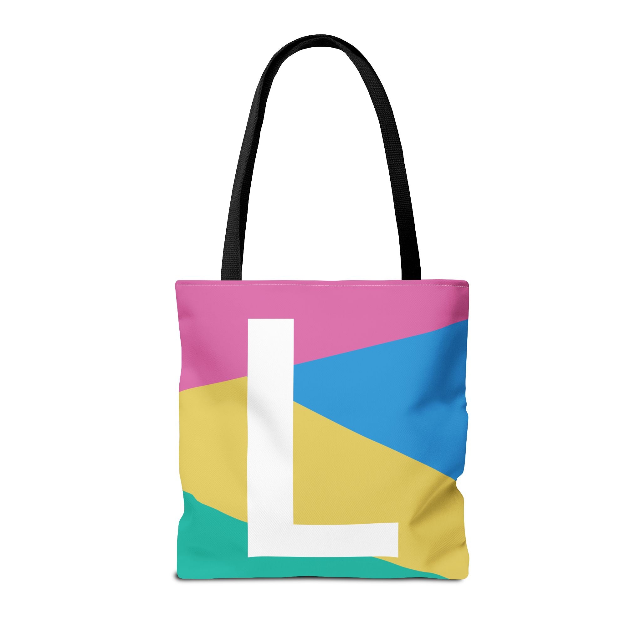 Monogram 'L' Colorblock Tote Bag — Personalized Initial L Shoulder Tote