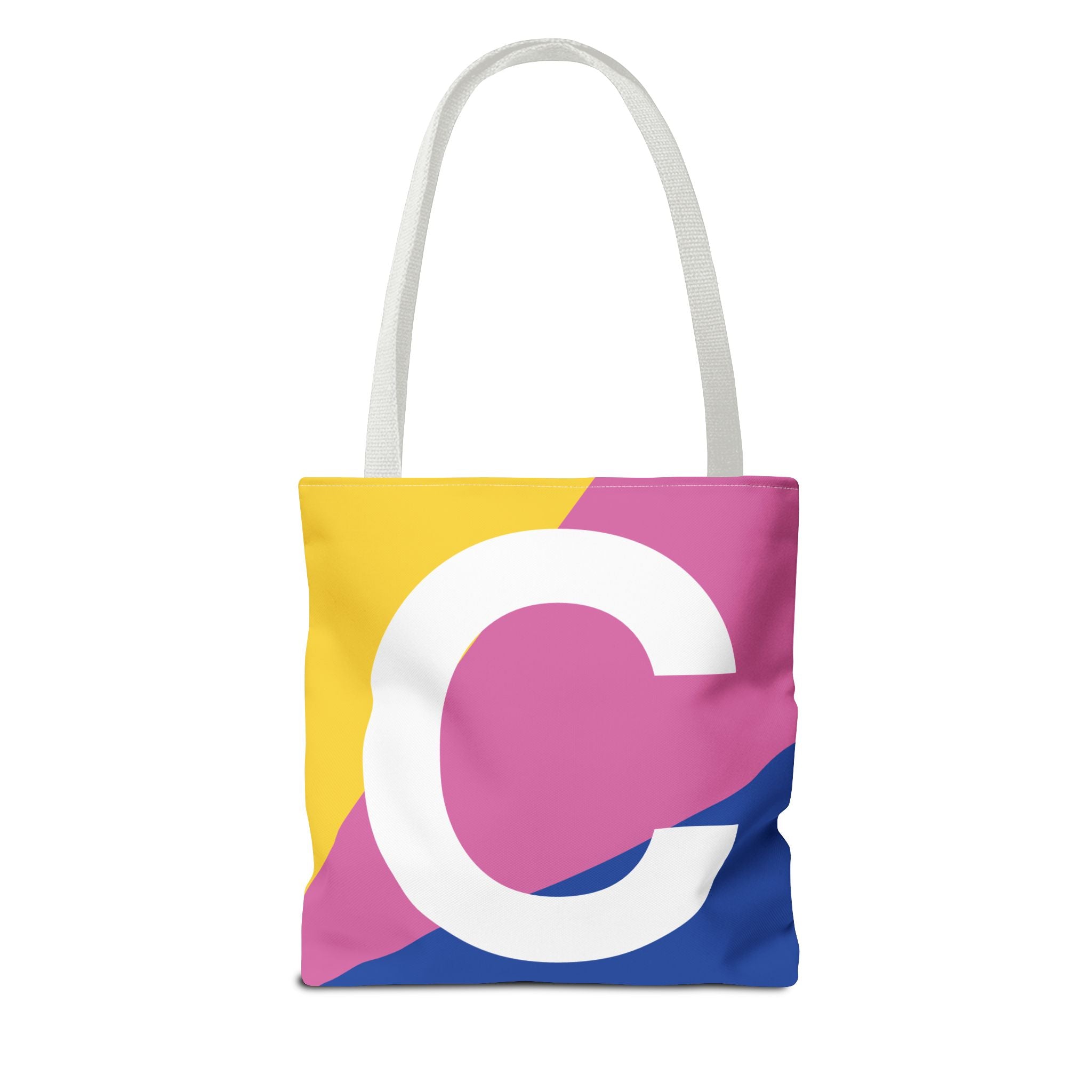 Monogram 'C' Colorblock Tote Bag — Personalized Initial C Shoulder Tote