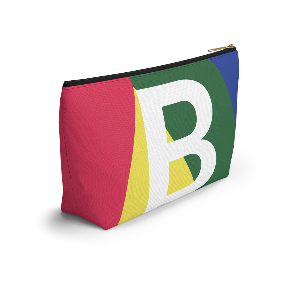 Initials Colorblock Accessory Pouch — Monogram B T-Bottom Cosmetic Bag