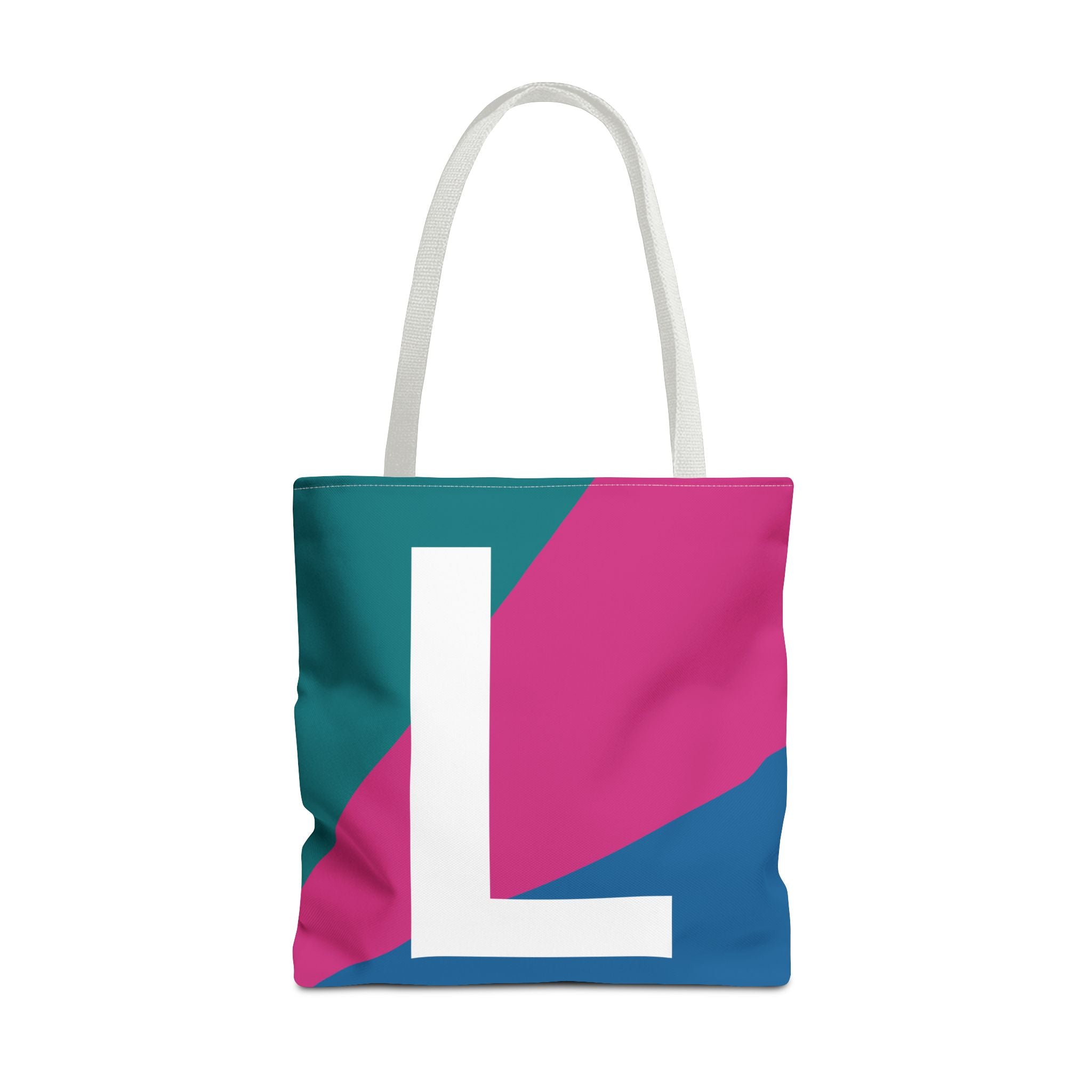 Monogram 'L' Colorblock Tote Bag — Personalized Initial L Shoulder Tote