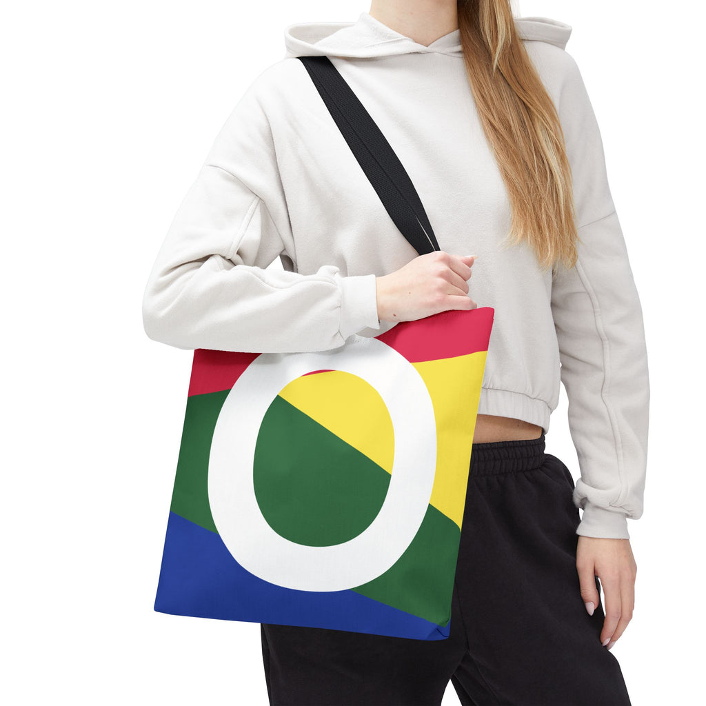 Monogram 'O' Colorblock Tote Bag — Personalized Initial O Shoulder Tote