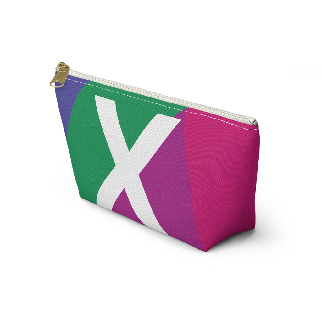 Initials Colorblock Accessory Pouch — Monogram X T-Bottom Cosmetic Bag