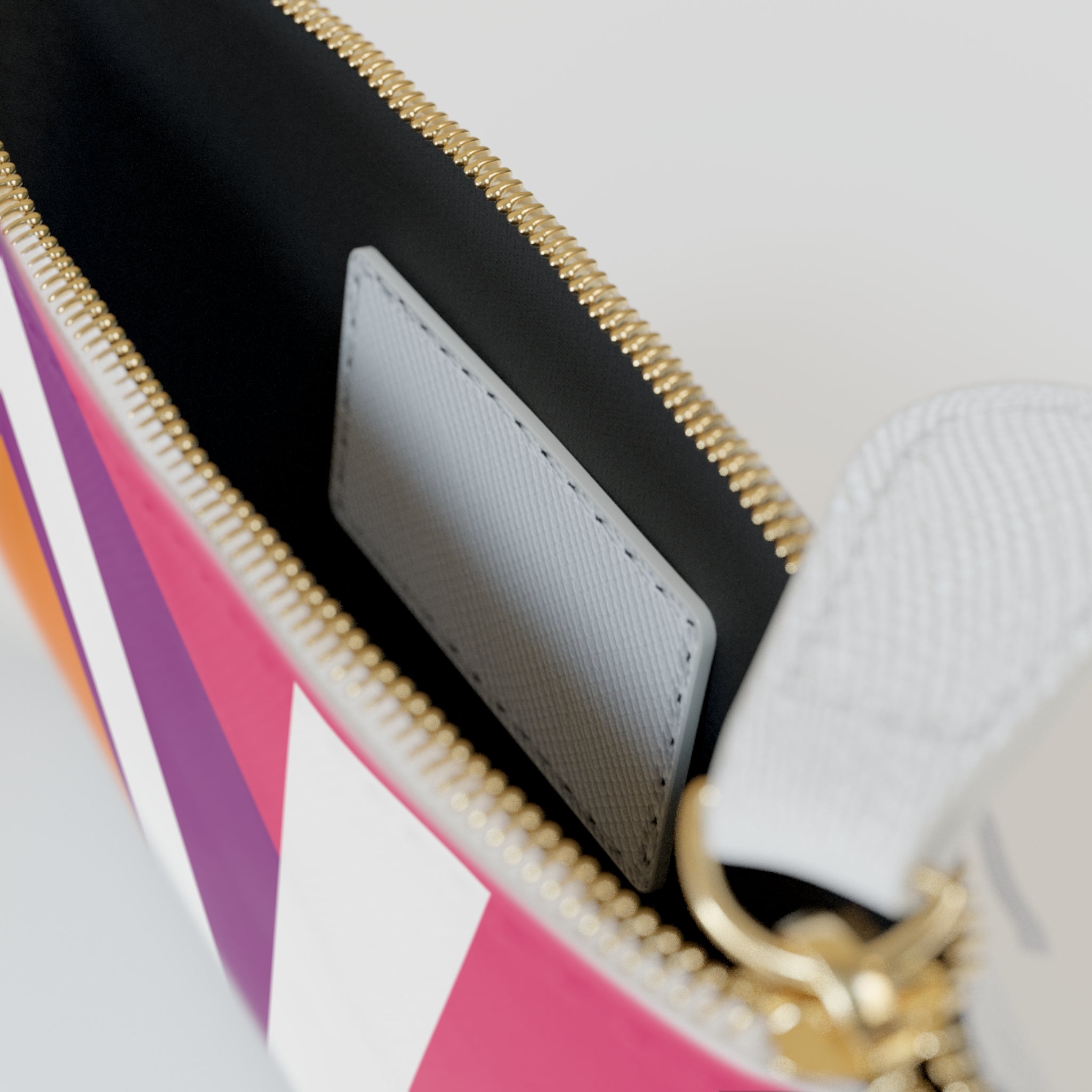 Initial V Mini Clutch — Colorblock Monogram Wristlet Wallet