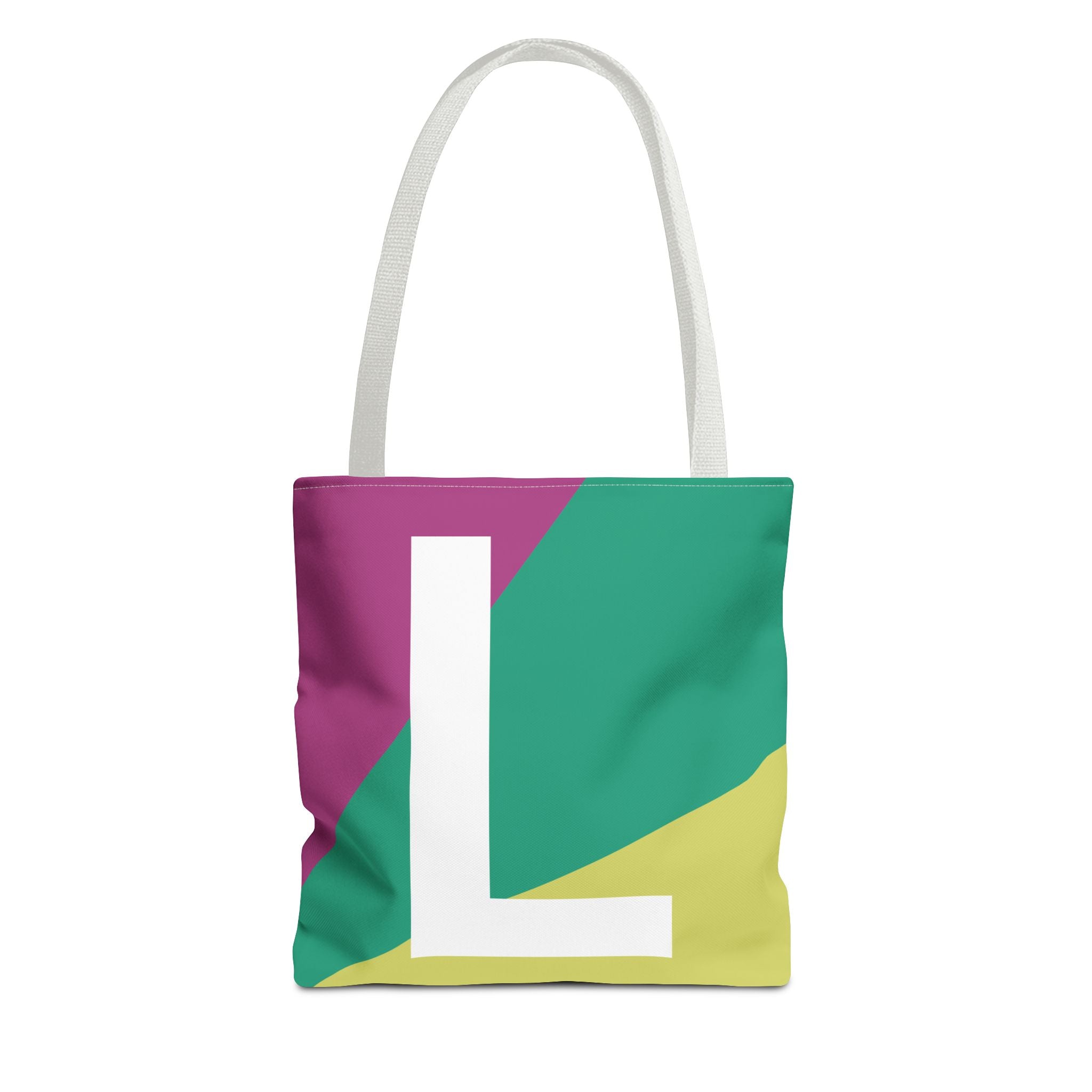 Monogram 'L' Colorblock Tote Bag — Personalized Initial L Shoulder Tote