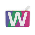 Initial W Mini Clutch — Colorblock Monogram Wristlet Wallet