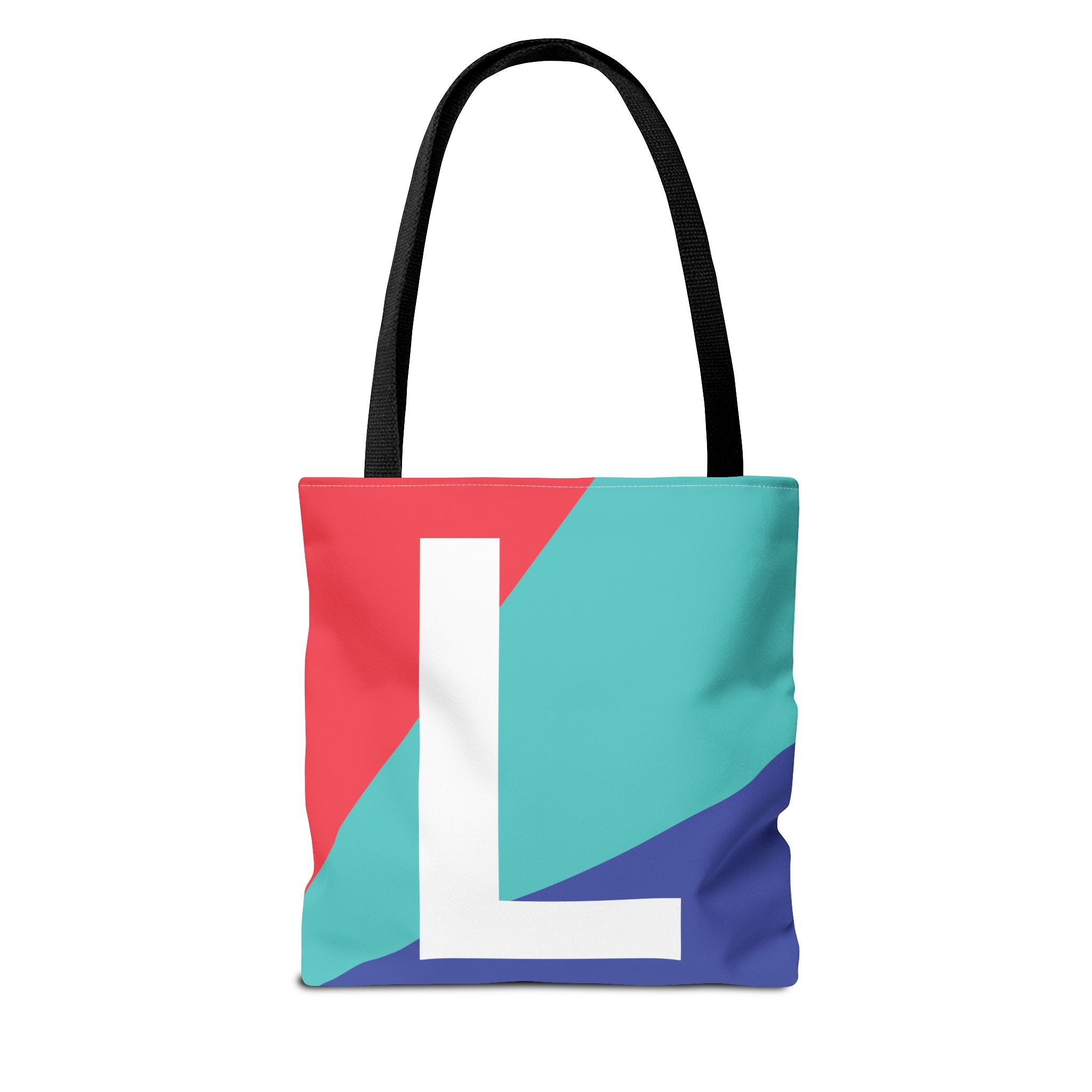 Monogram 'L' Colorblock Tote Bag — Personalized Initial L Shoulder Tote