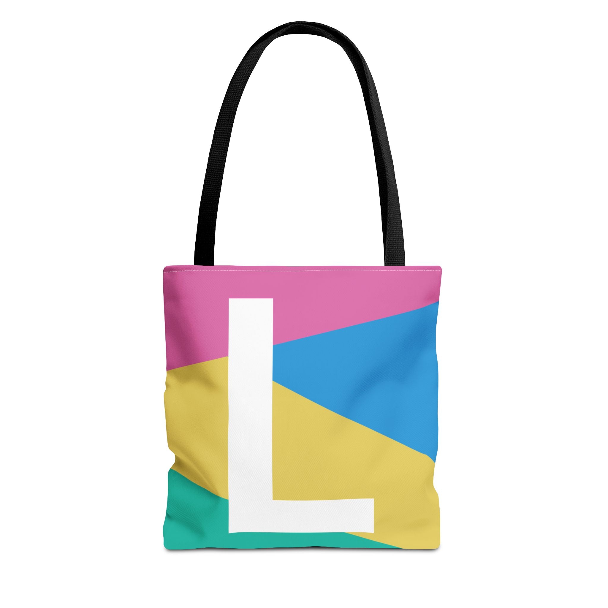 Monogram 'L' Colorblock Tote Bag — Personalized Initial L Shoulder Tote