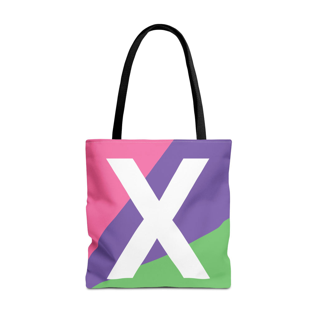 Monogram 'X' Colorblock Tote Bag — Personalized Initial X Shoulder Tote