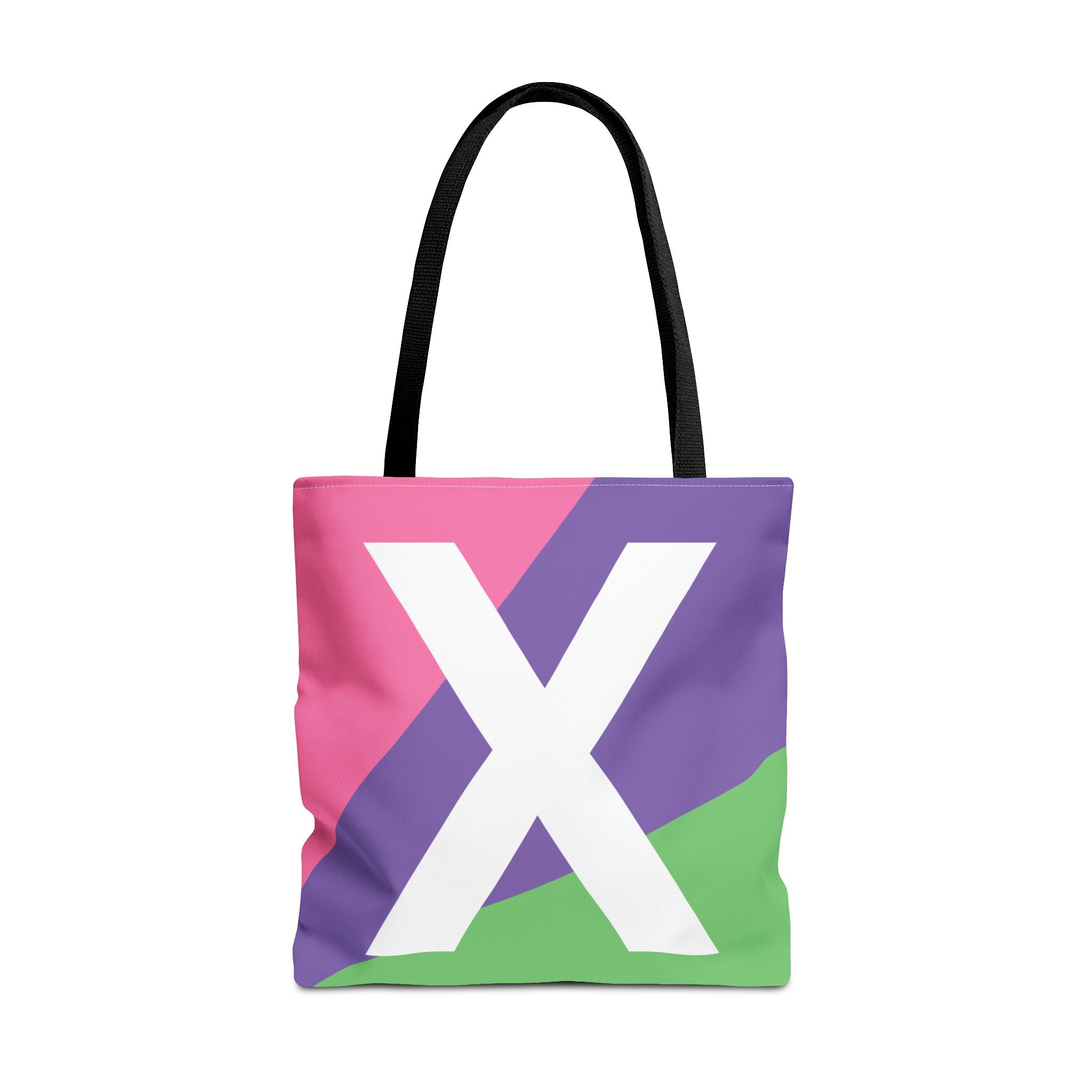 Monogram 'X' Colorblock Tote Bag — Personalized Initial X Shoulder Tote