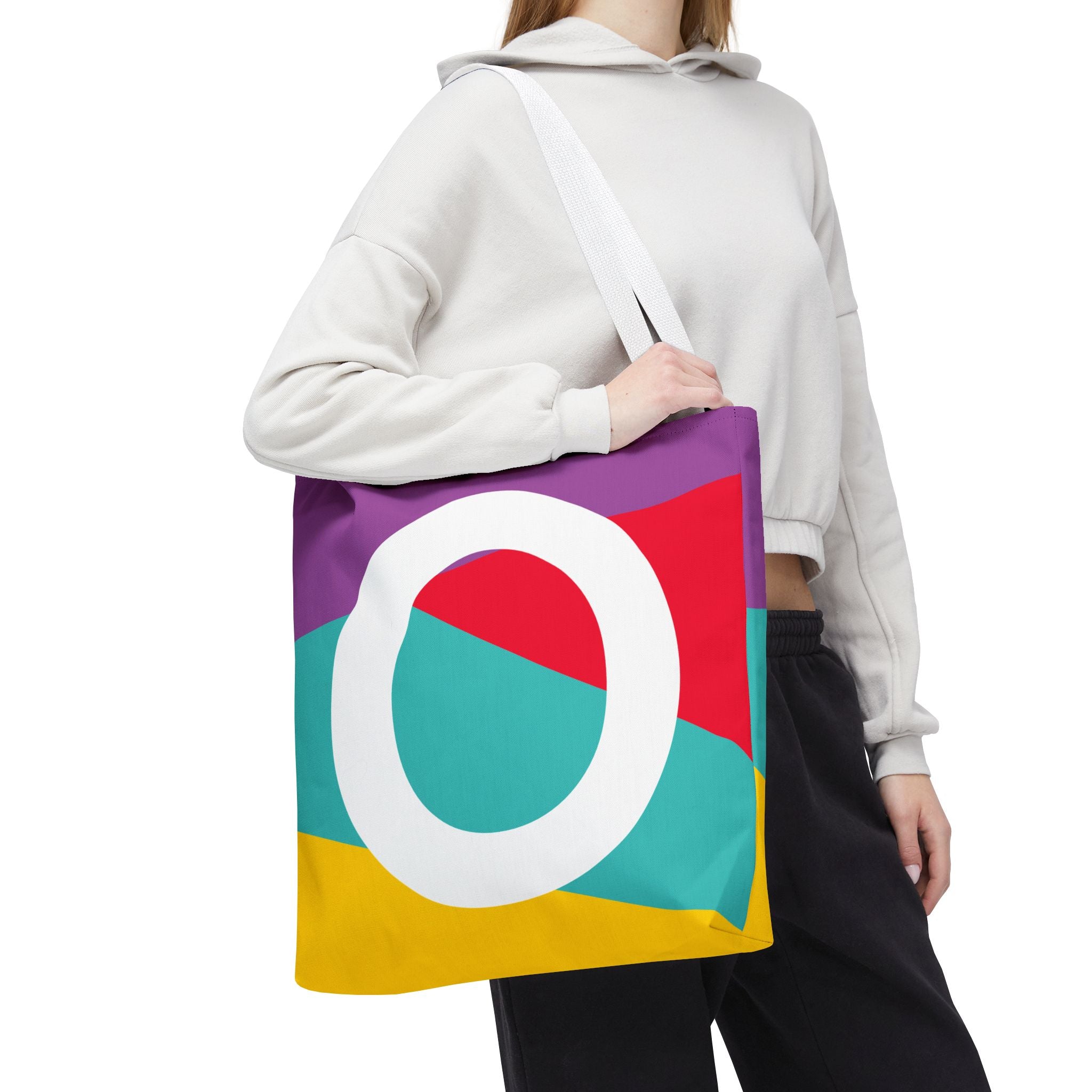 Monogram 'O' Colorblock Tote Bag — Personalized Initial O Shoulder Tote