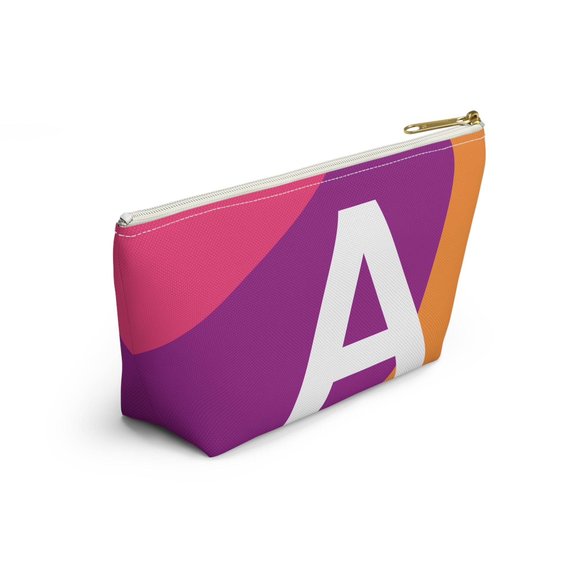 Initials Colorblock Accessory Pouch — Monogram A T-Bottom Cosmetic Bag