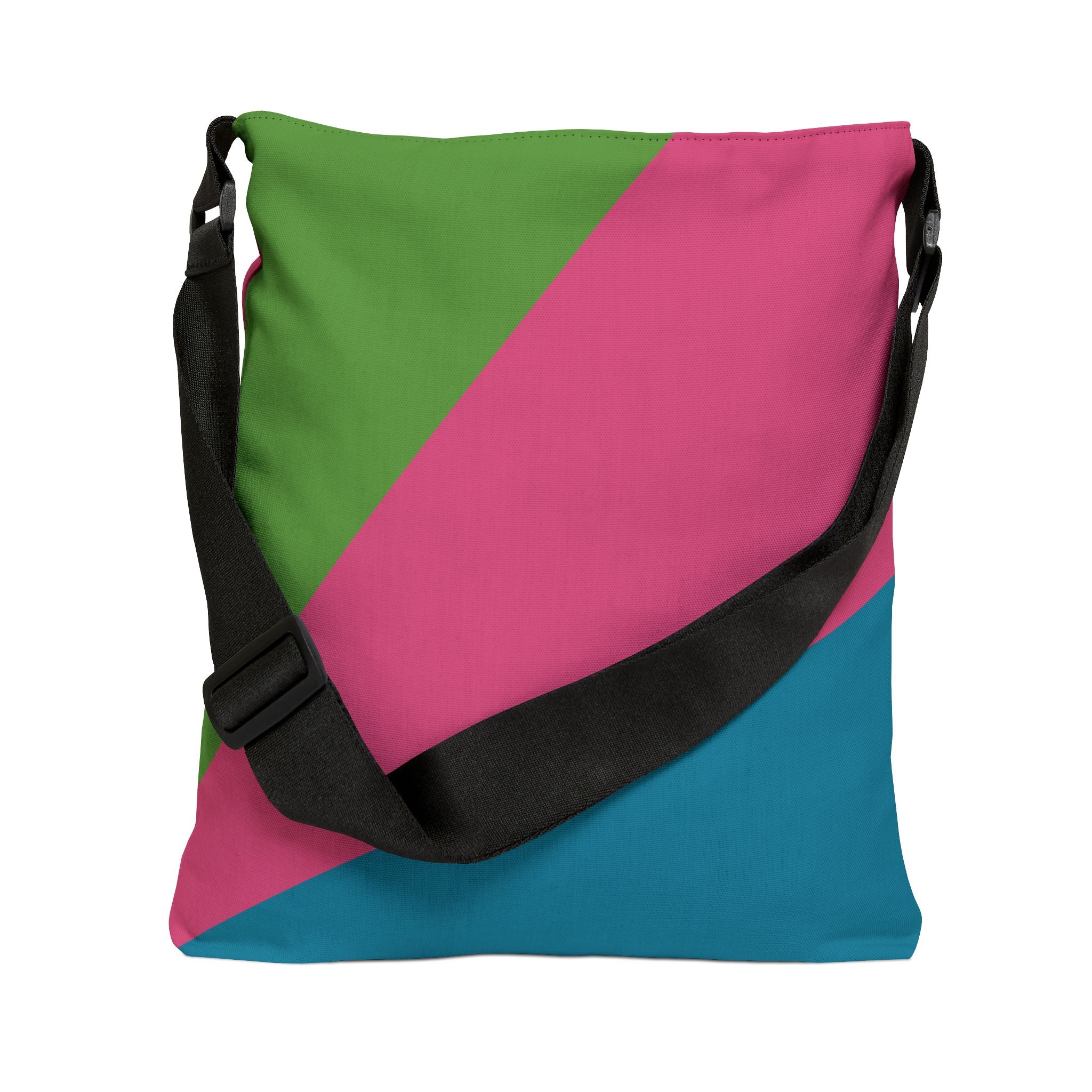 Colorblock Geometric Tote Bag — Adjustable Strap, Bright Abstract Pattern