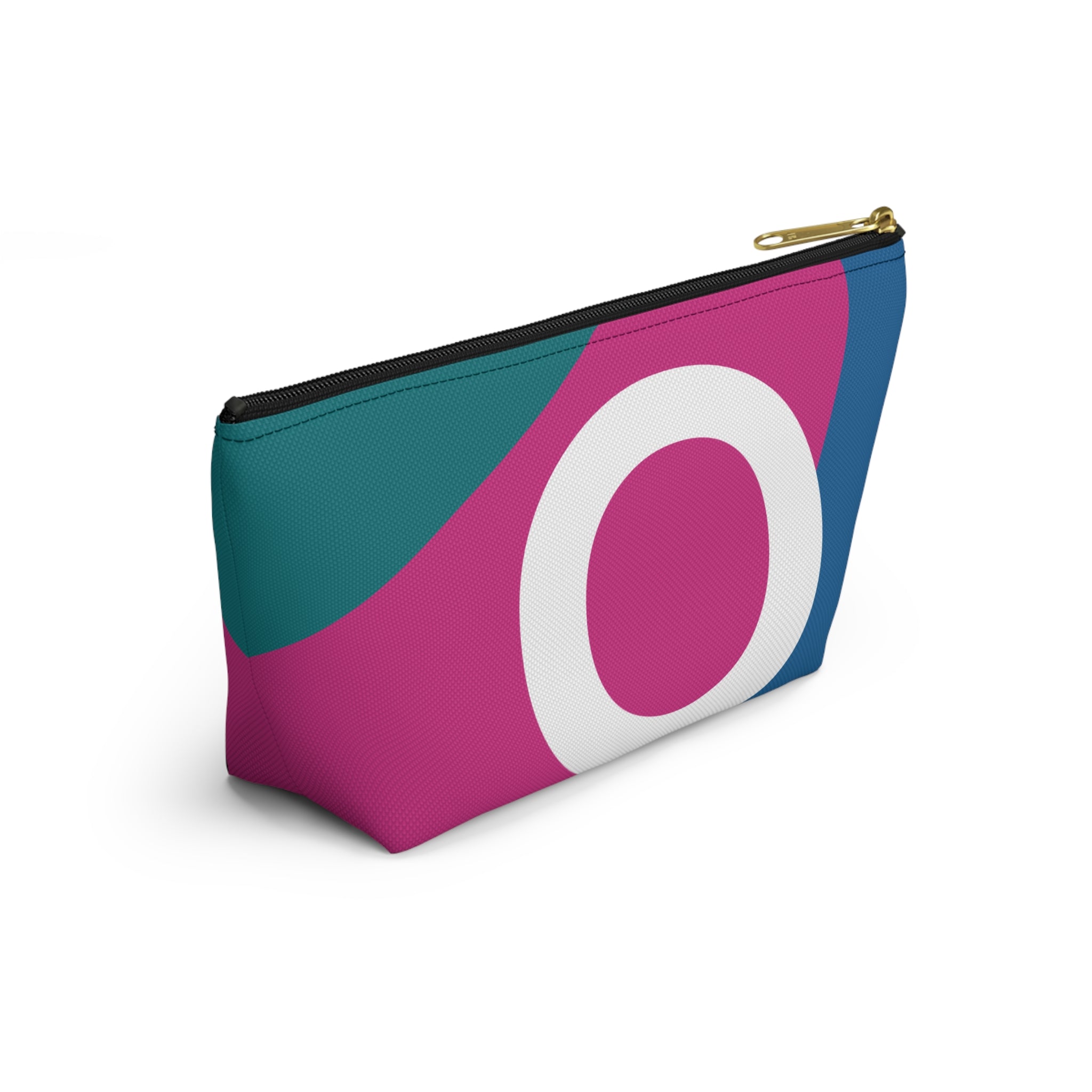 Initials Colorblock Accessory Pouch — Monogram O T-Bottom Cosmetic Bag