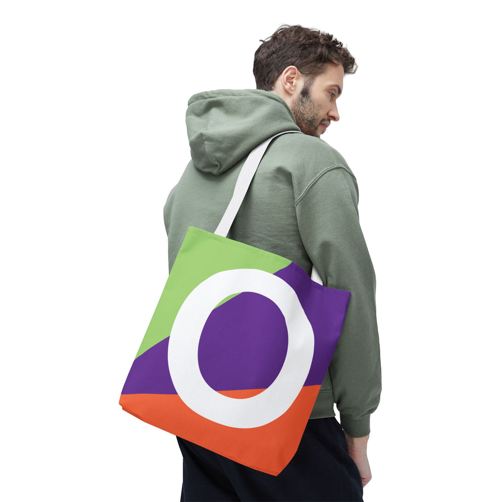 Monogram 'O' Colorblock Tote Bag — Personalized Initial O Shoulder Tote