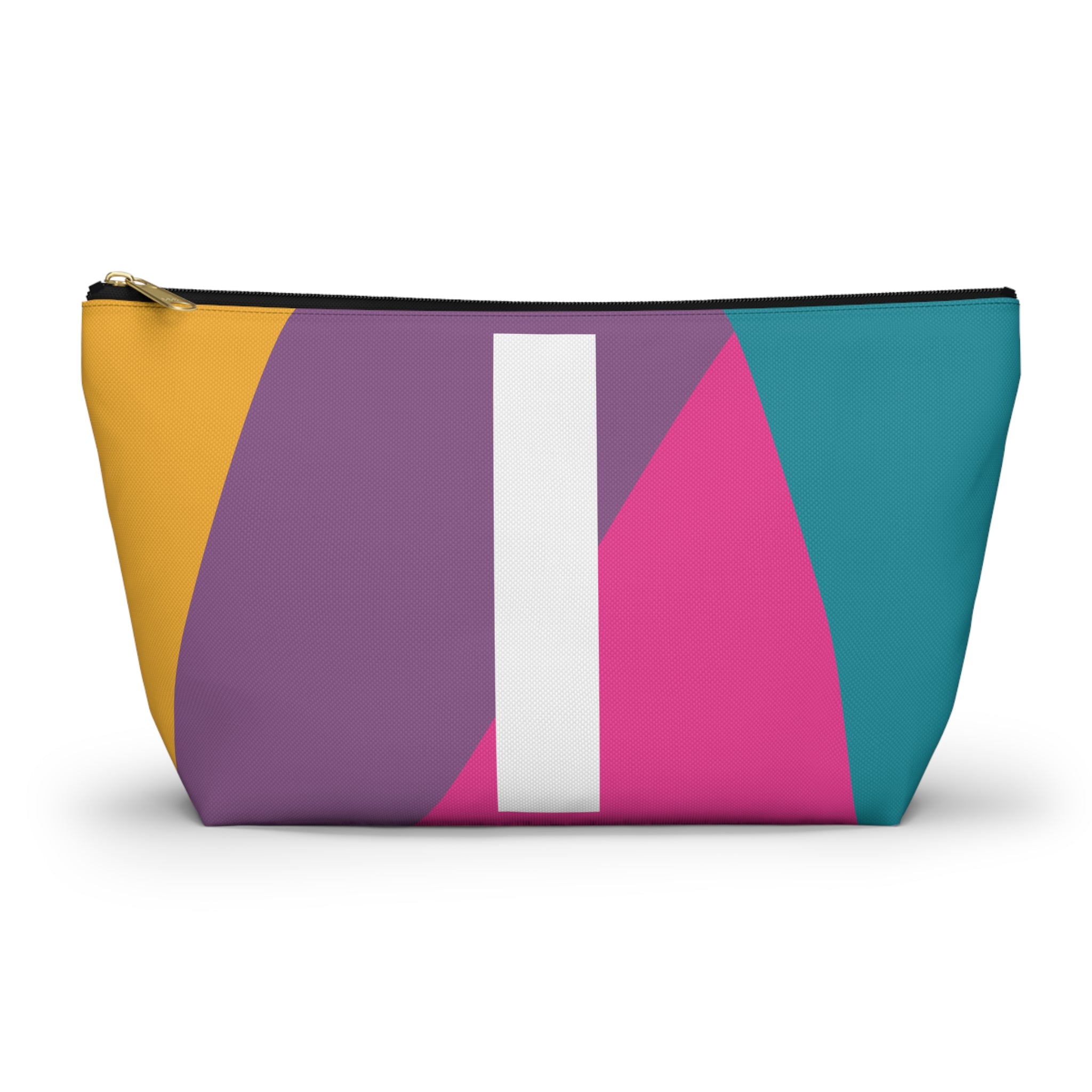 Initials Colorblock Accessory Pouch — Monogram I T-Bottom Cosmetic Bag