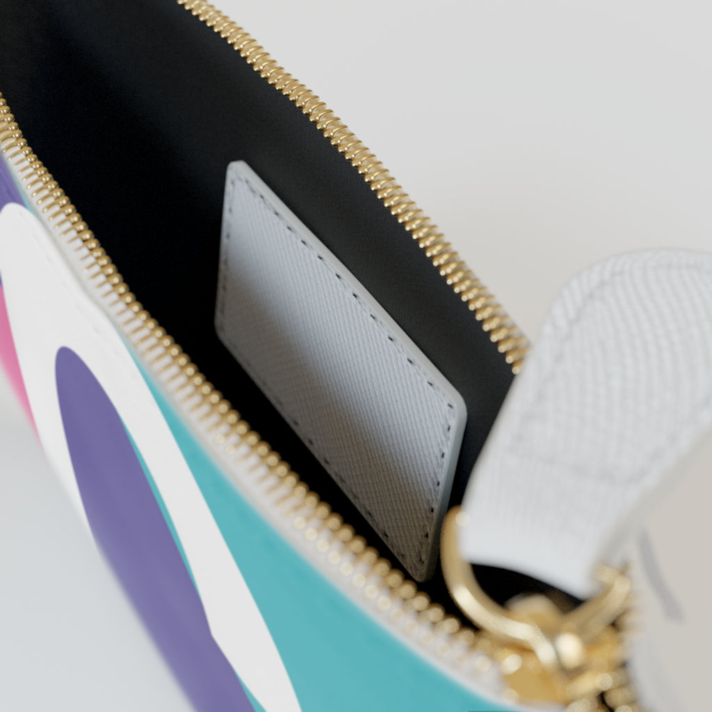 Initial C Mini Clutch — Colorblock Monogram Wristlet Wallet