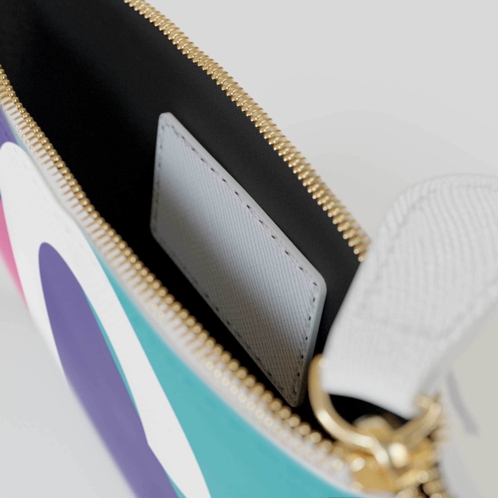 Initial C Mini Clutch — Colorblock Monogram Wristlet Wallet