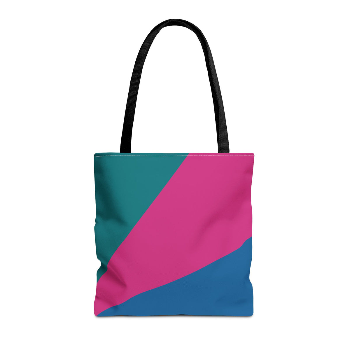 Retro 80s & 90s Inspired Color Block Tote Bag | Stylish Everyday Canvas Shoulder Bag