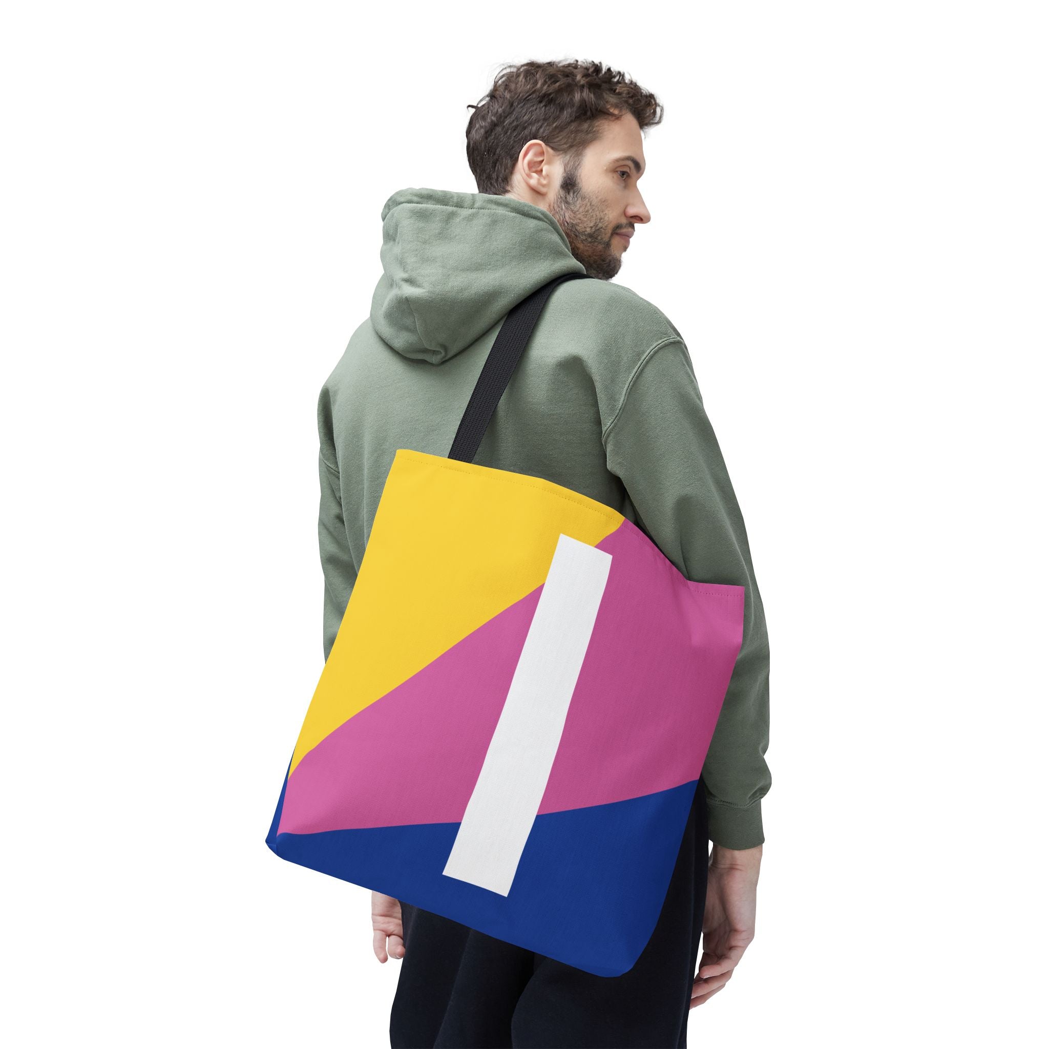 Monogram 'I' Colorblock Tote Bag — Personalized Initial I Shoulder Tote