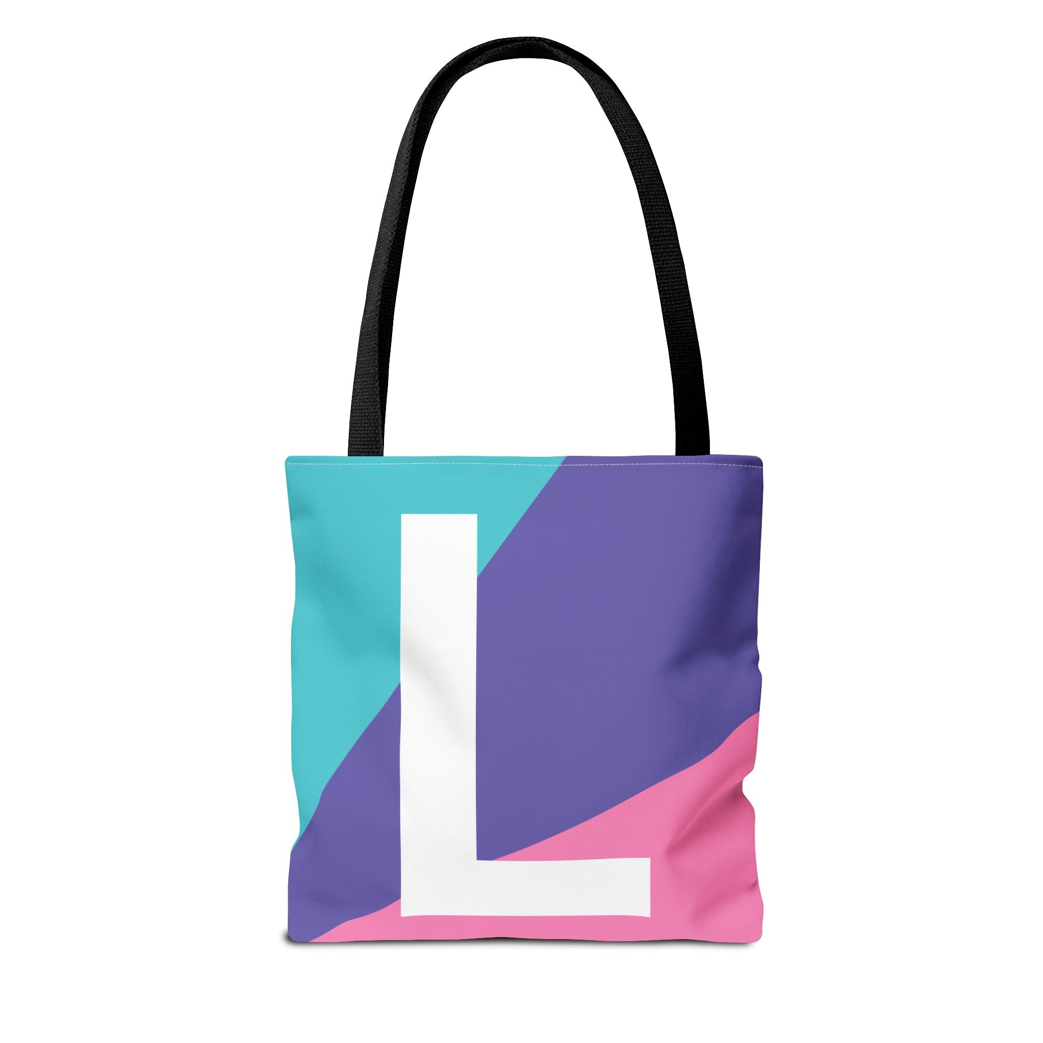 Monogram 'L' Colorblock Tote Bag — Personalized Initial L Shoulder Tote