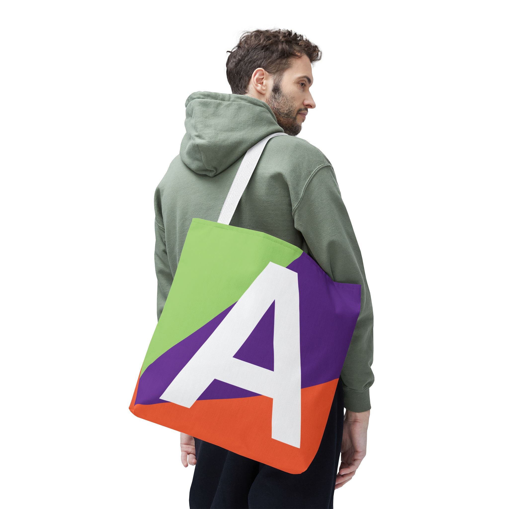 Monogram 'A' Colorblock Tote Bag — Personalized Initial A Shoulder Tote