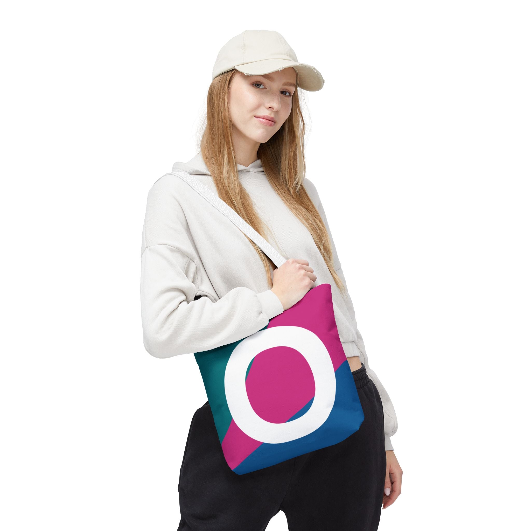 Monogram 'O' Colorblock Tote Bag — Personalized Initial O Shoulder Tote