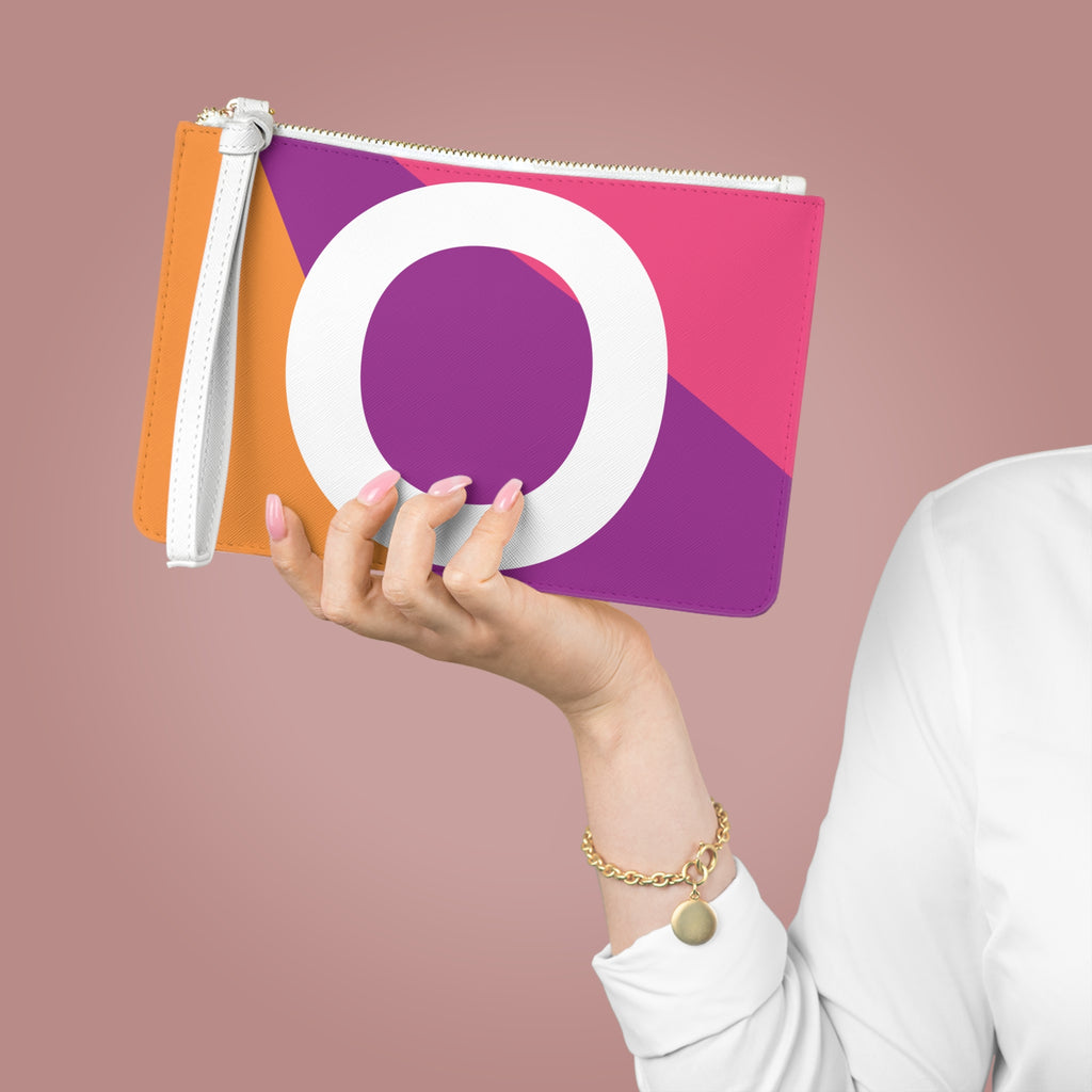 Monogram 'O' Colorblock Clutch Bag — Bold Geometric Wristlet for Everyday & Gifts