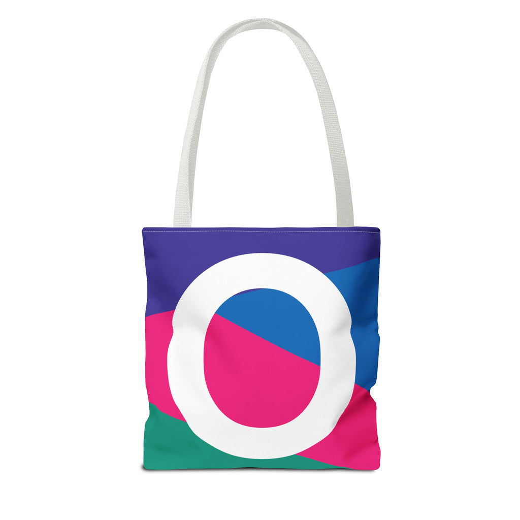 Monogram 'O' Colorblock Tote Bag — Personalized Initial O Shoulder Tote
