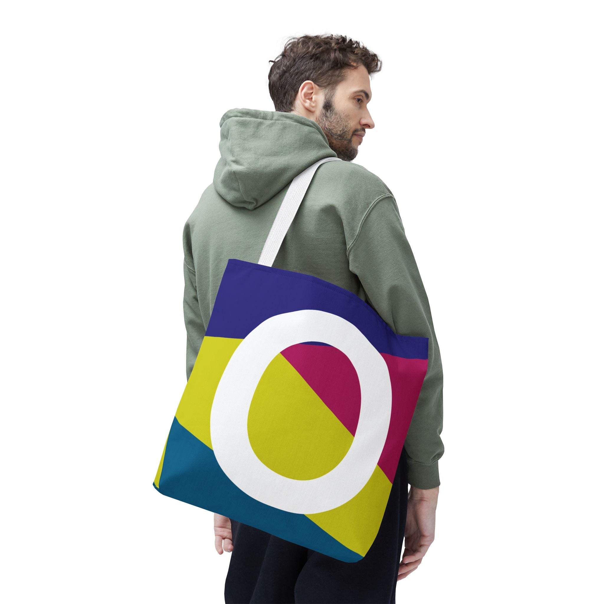 Monogram 'O' Colorblock Tote Bag — Personalized Initial O Shoulder Tote