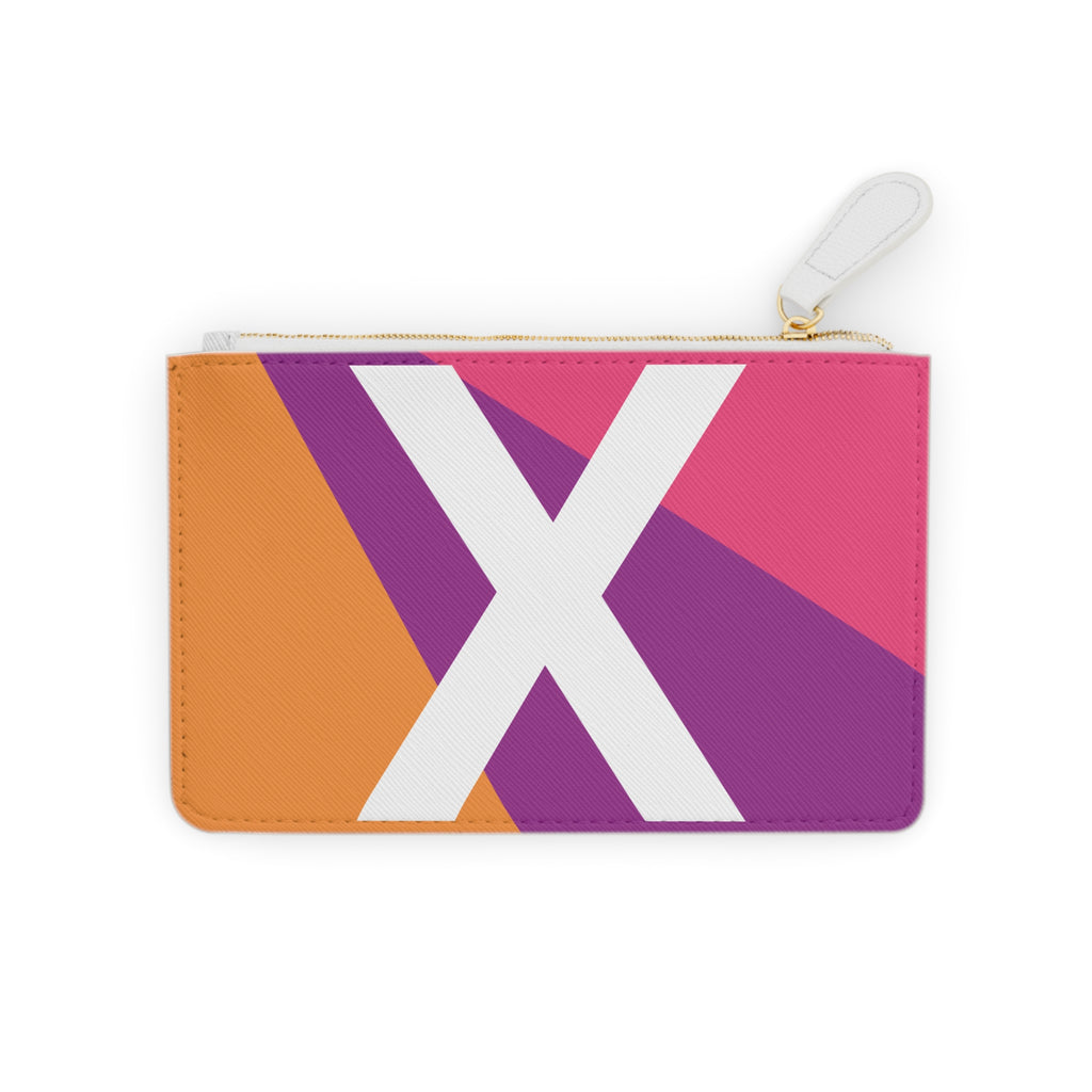Initial X Mini Clutch — Colorblock Monogram Wristlet Wallet