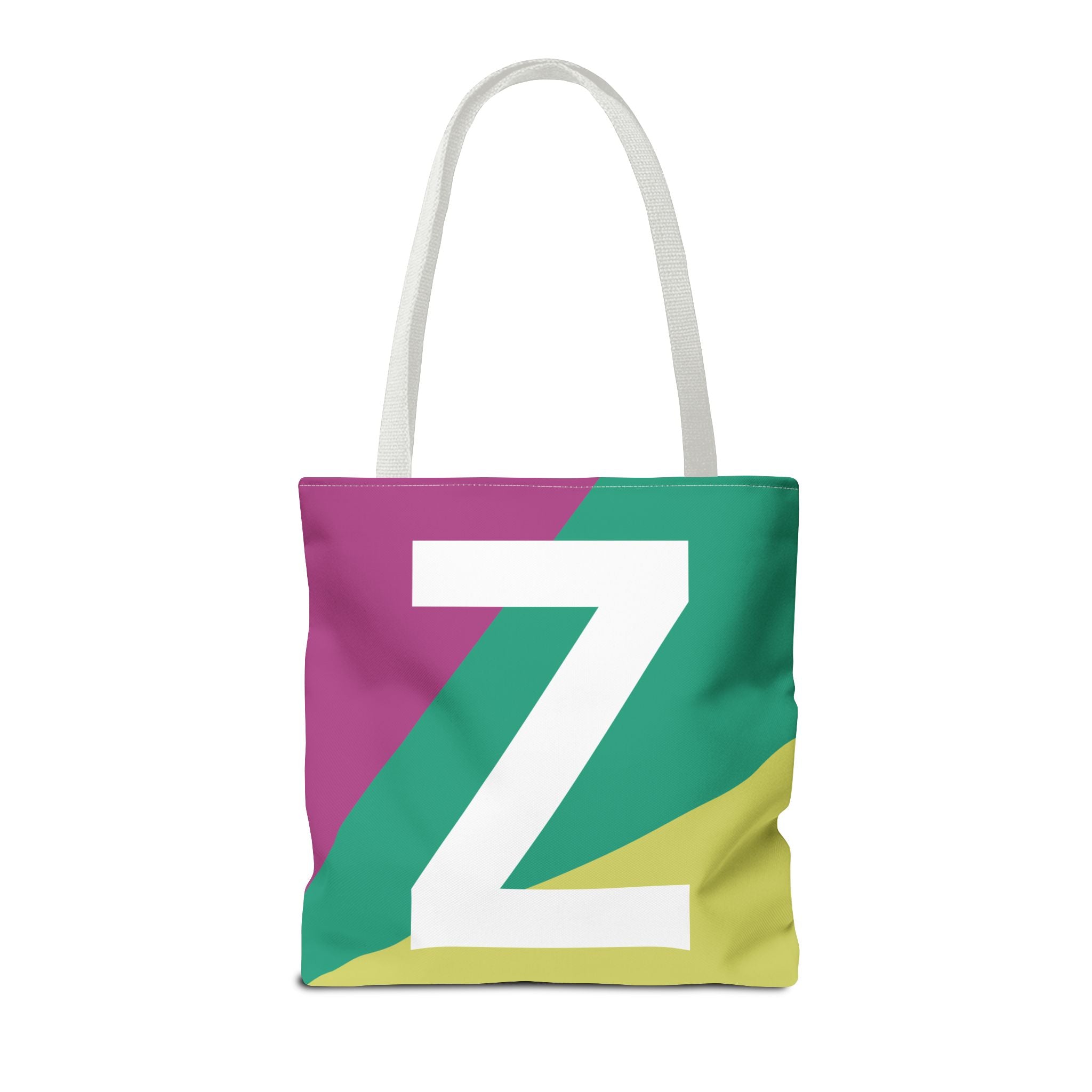 Monogram 'Z' Colorblock Tote Bag — Personalized Initial Z Shoulder Tote