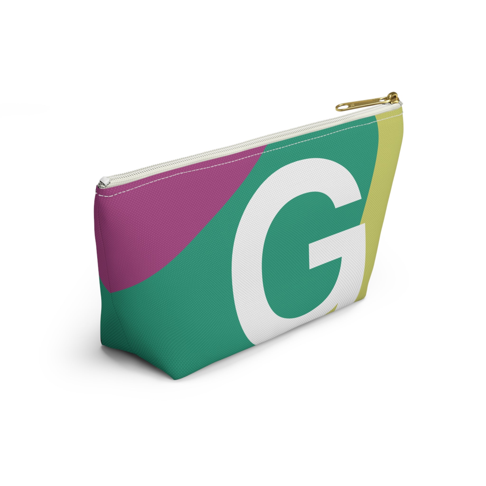Initials Colorblock Accessory Pouch — Monogram G T-Bottom Cosmetic Bag
