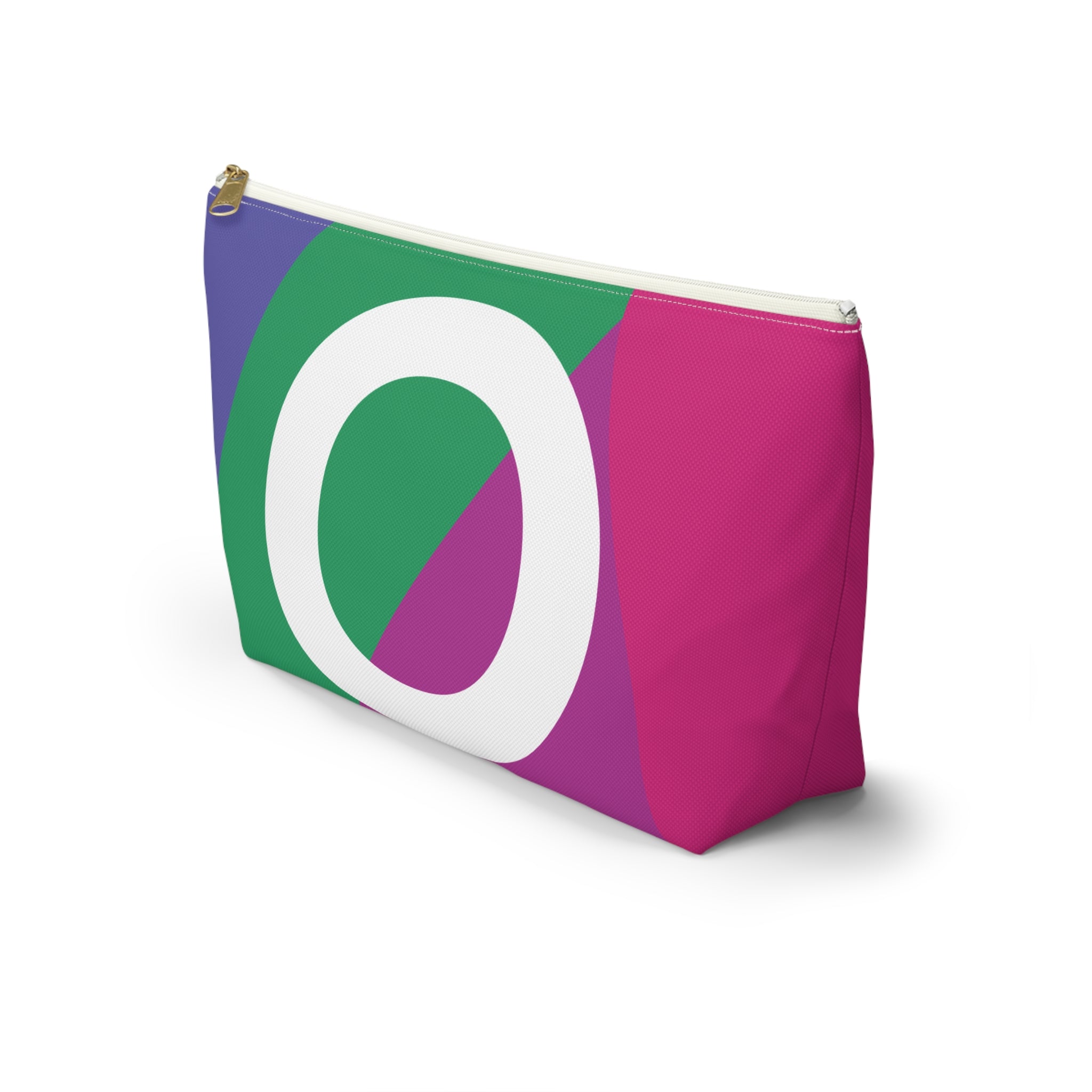 Initials Colorblock Accessory Pouch — Monogram O T-Bottom Cosmetic Bag