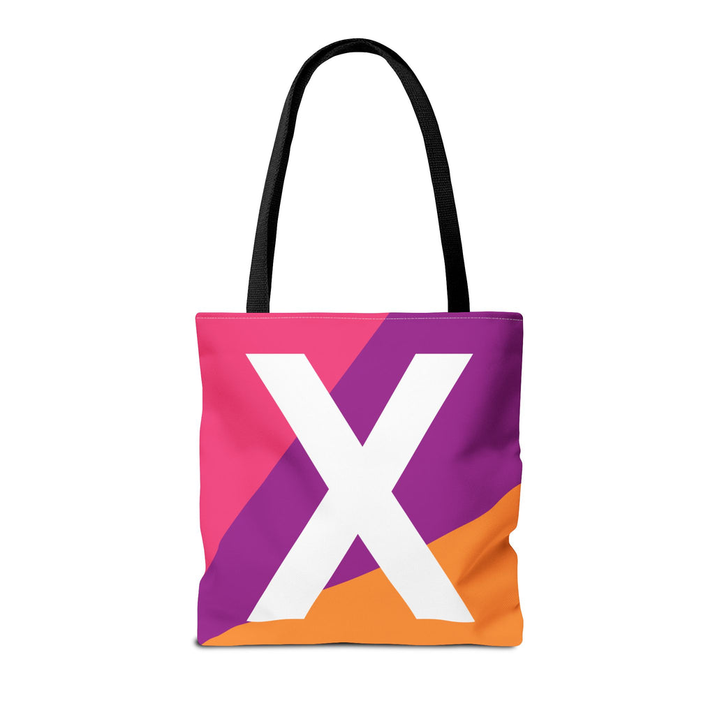 Monogram 'X' Colorblock Tote Bag — Personalized Initial X Shoulder Tote