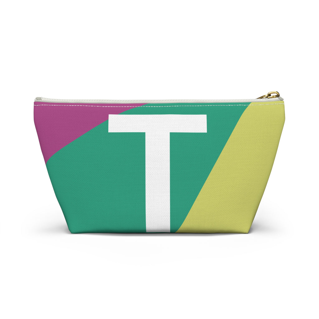 Initials Colorblock Accessory Pouch — Monogram T T-Bottom Cosmetic Bag