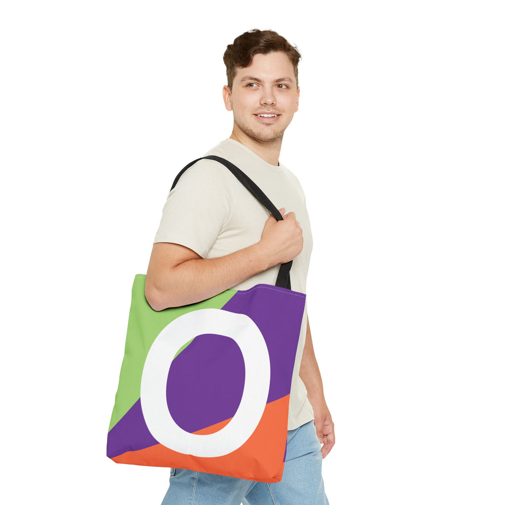 Monogram 'O' Colorblock Tote Bag — Personalized Initial O Shoulder Tote