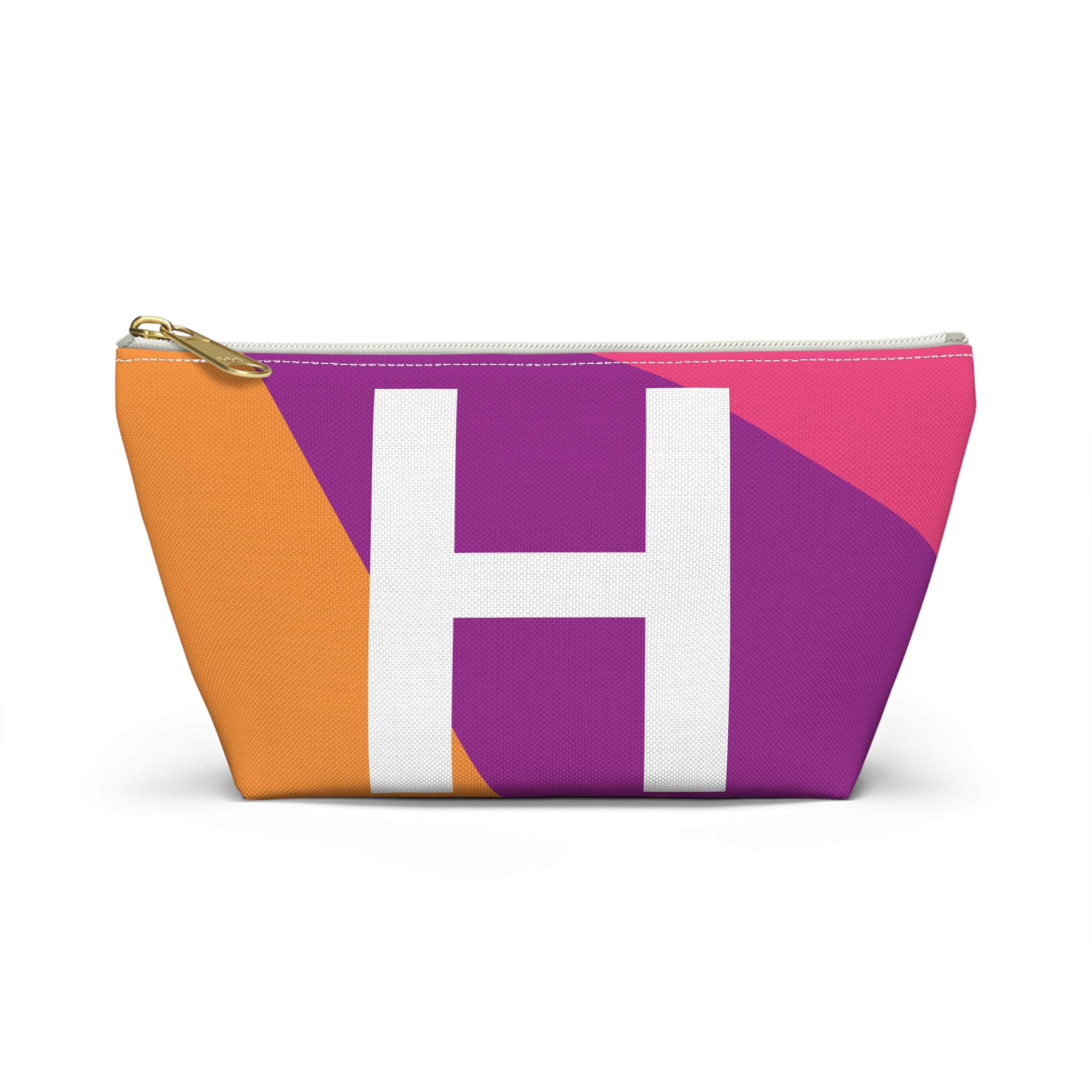 Initials Colorblock Accessory Pouch — Monogram H T-Bottom Cosmetic Bag