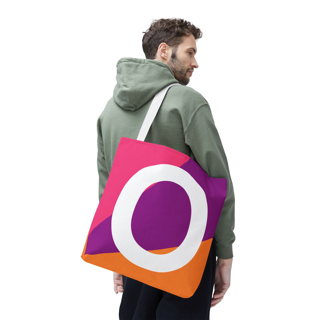 Monogram 'O' Colorblock Tote Bag — Personalized Initial O Shoulder Tote