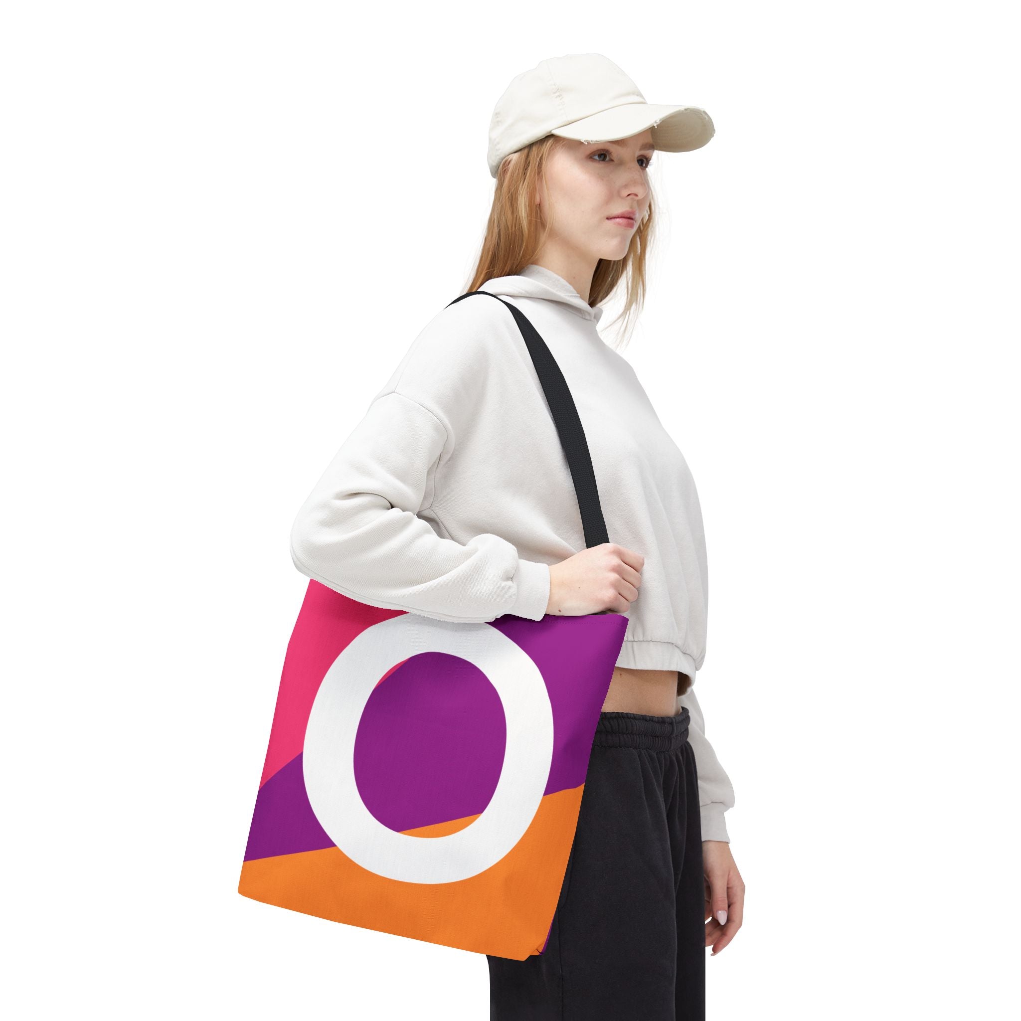 Monogram 'O' Colorblock Tote Bag — Personalized Initial O Shoulder Tote