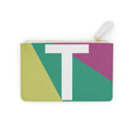 Initial T Mini Clutch — Colorblock Monogram Wristlet Wallet