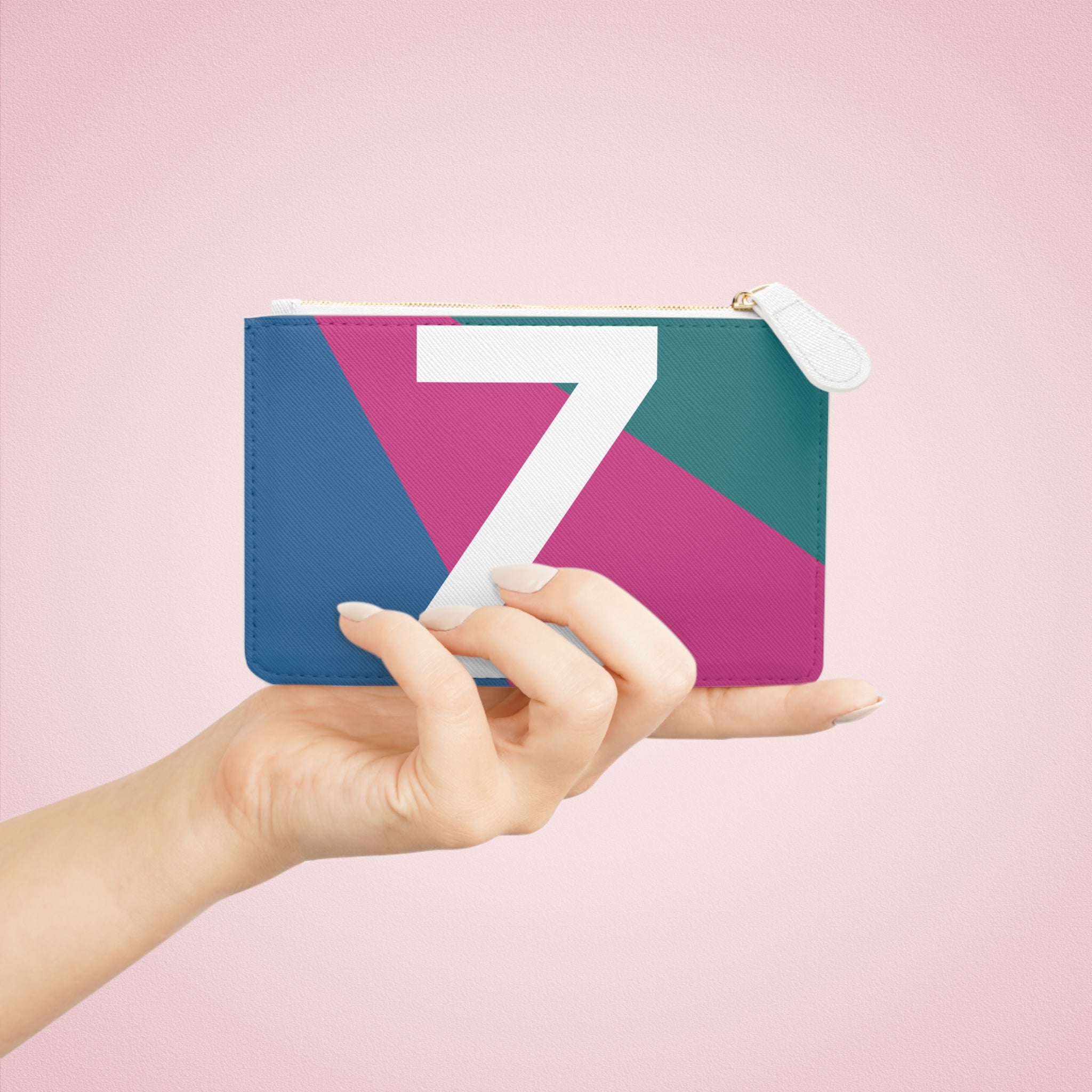 Initial Z Mini Clutch — Colorblock Monogram Wristlet Wallet