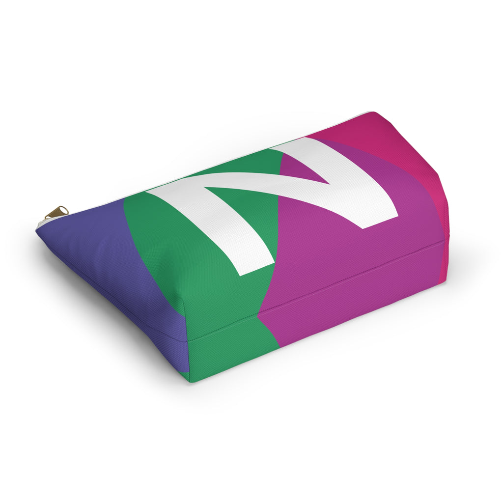 Initials Colorblock Accessory Pouch — Monogram N T-Bottom Cosmetic Bag