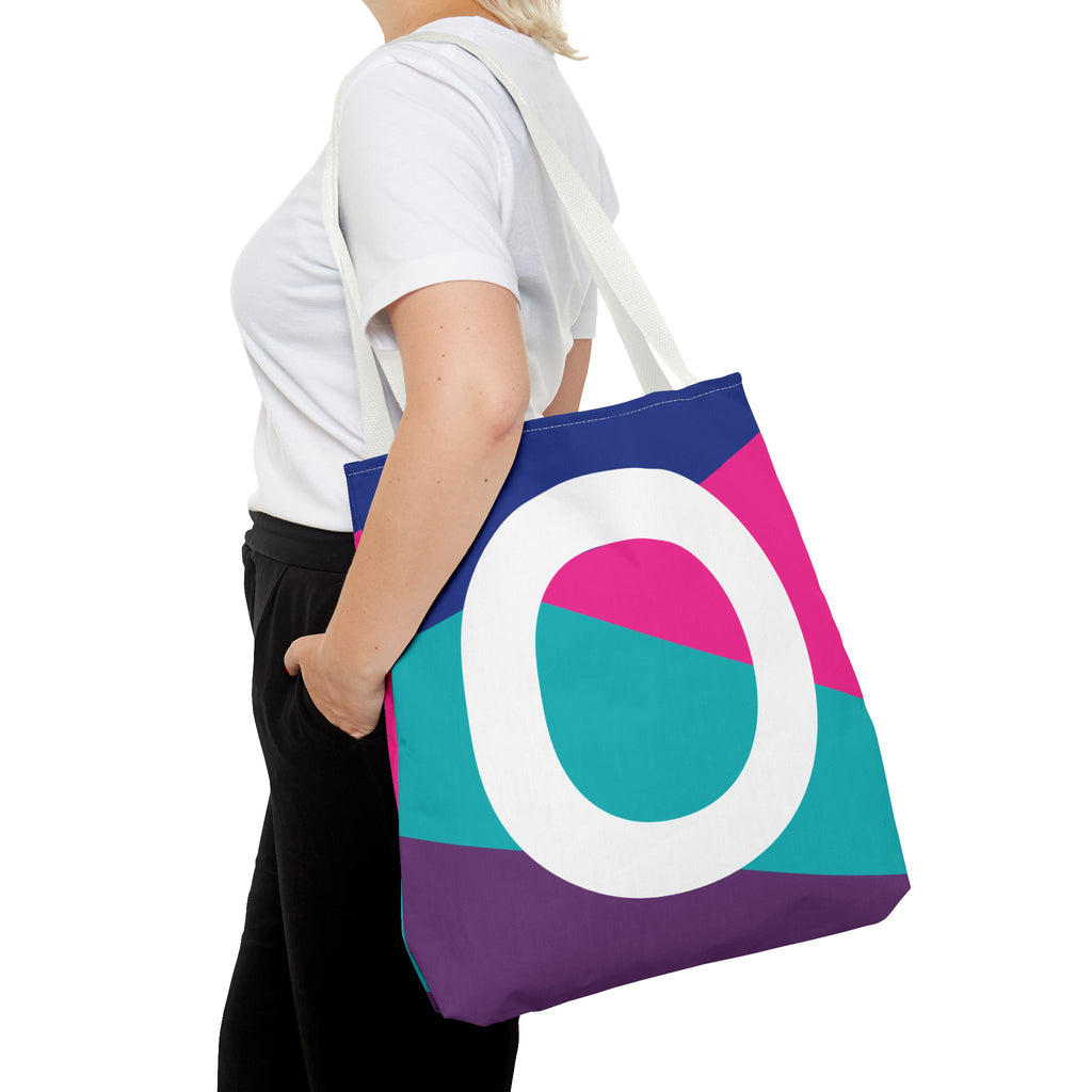 Monogram 'O' Colorblock Tote Bag — Personalized Initial O Shoulder Tote