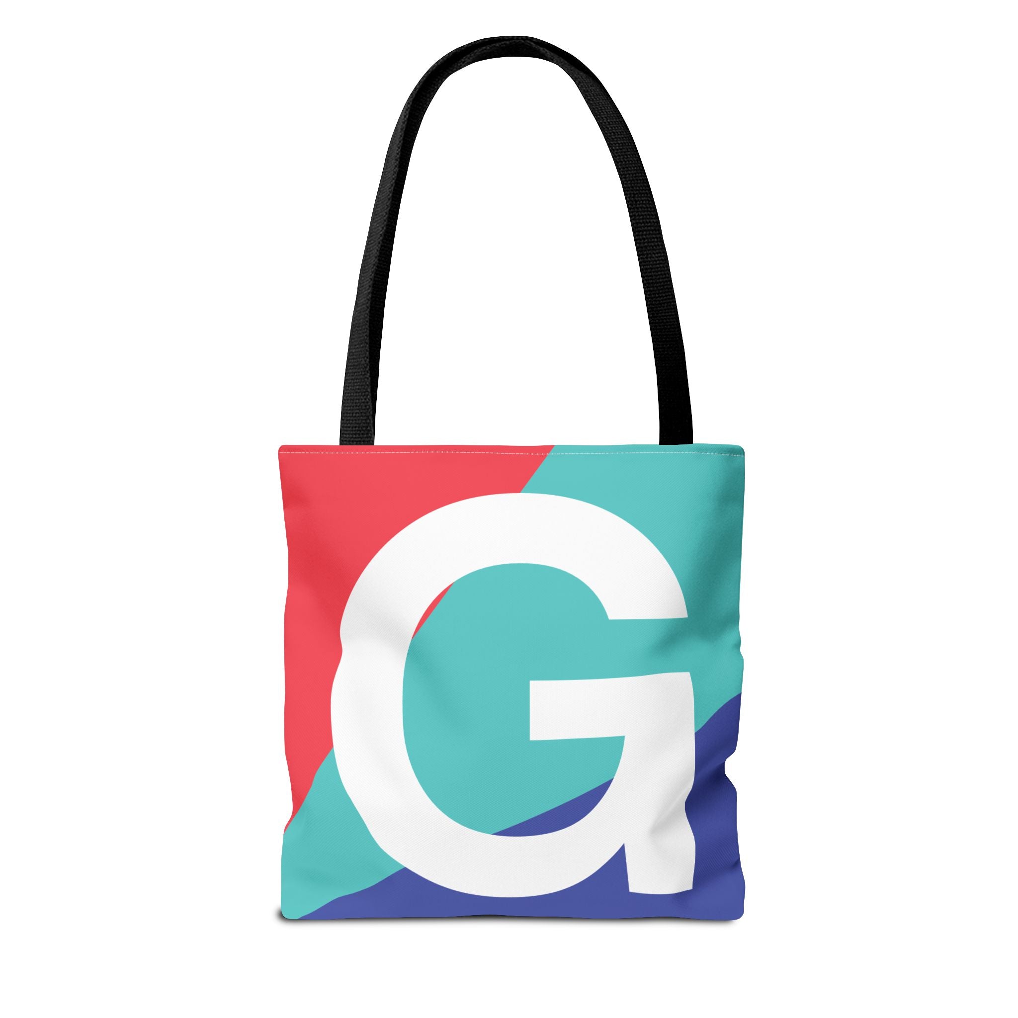 Monogram 'G' Colorblock Tote Bag — Personalized Initial G Shoulder Tote